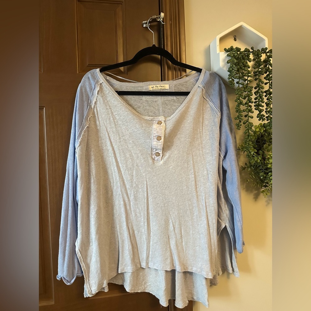 Free People Grand Slam Three-Quarter Sleeve Top